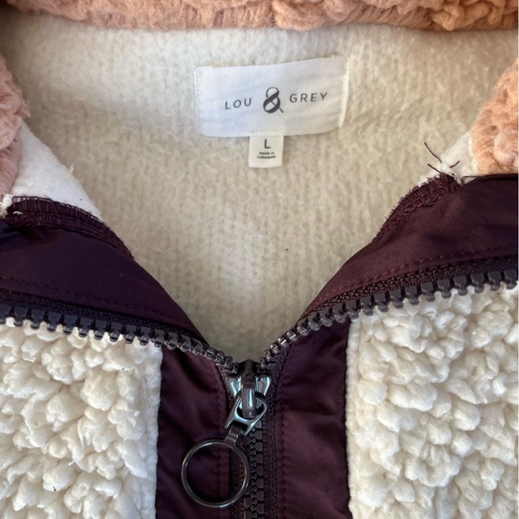 Lou & Grey Color-Block Sherpa Pullover Size: L - Picture 5 of 8